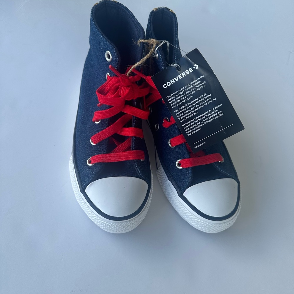 Converse Blue and Red Low-Top Sneakers
